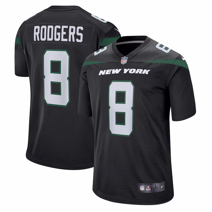 Men's New York Jets Aaron Rodgers Nike Black Game Jersey - Ujersey NFL Shop