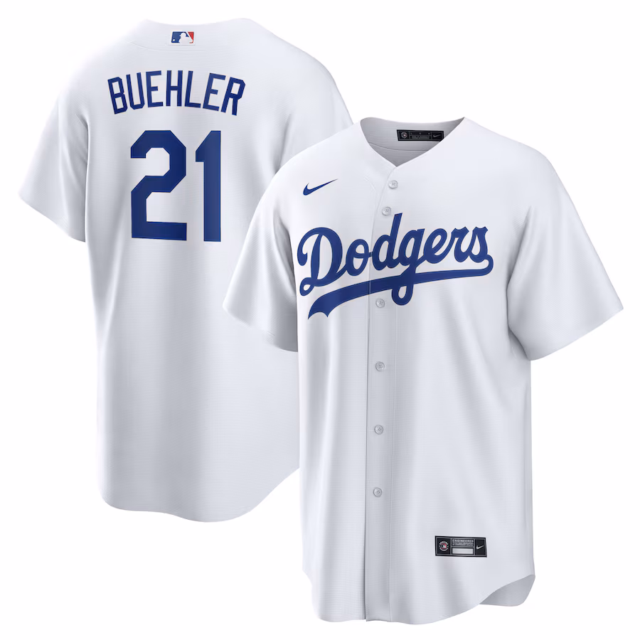 Men's Los Angeles Dodgers Walker Buehler Nike White Home Replica Player Jersey - Ujersey