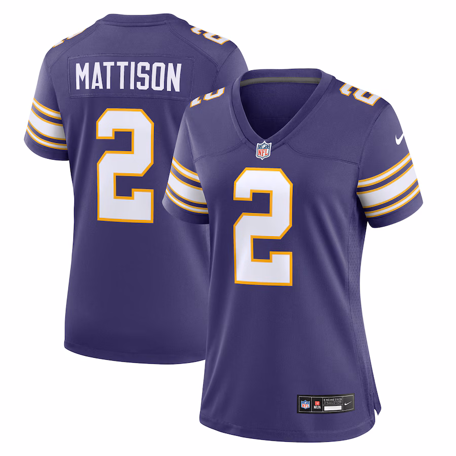 Women's Minnesota Vikings Alexander Mattison Nike Purple Classic Player Game Jersey - Ujersey NFL Shop