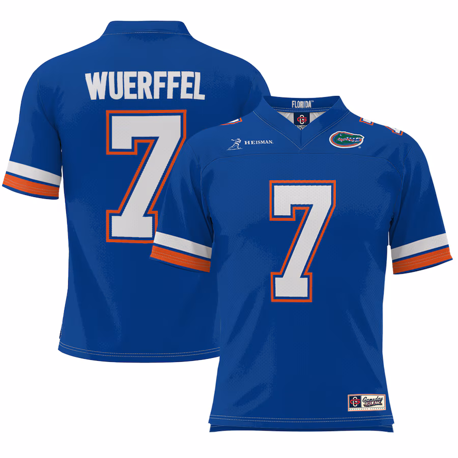 Men's Danny Wuerffel Royal Florida Gators Heisman Football Jersey - Ujersey NFL Shop