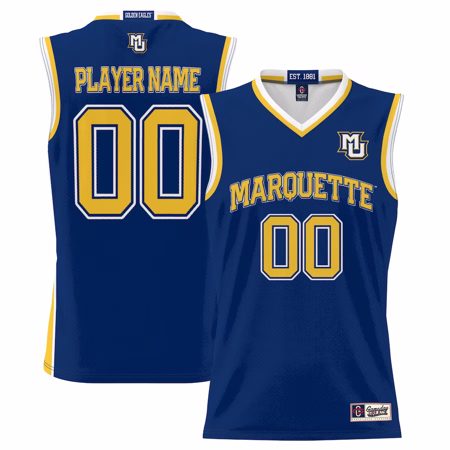 Marquette Golden Eagles GameDay Greats Men's NIL Pick-A-Player Lightweight Basketball Jersey - Navy - Ujersey