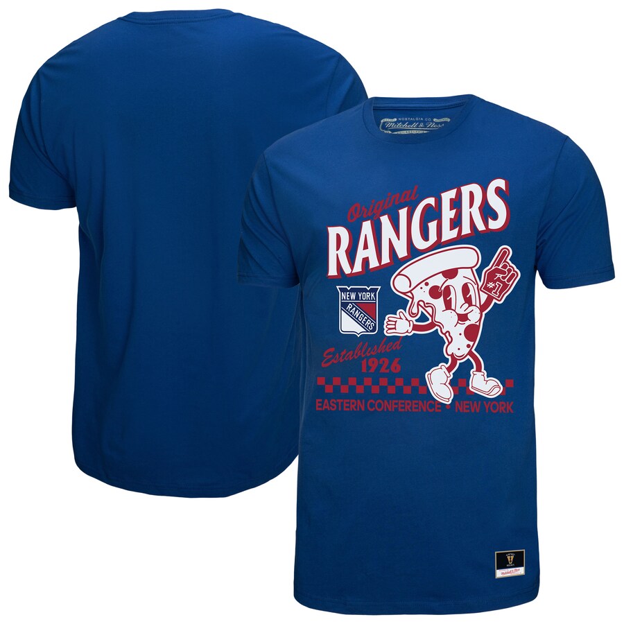 Men's New York Rangers Mitchell & Ness Blue Local Food T-Shirt - Ujersey NFL Shop