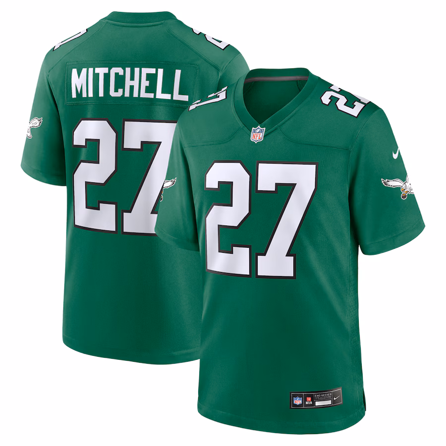 Men's Philadelphia Eagles Quinyon Mitchell Nike Kelly Green Alternate Game Jersey - Ujersey NFL Shop