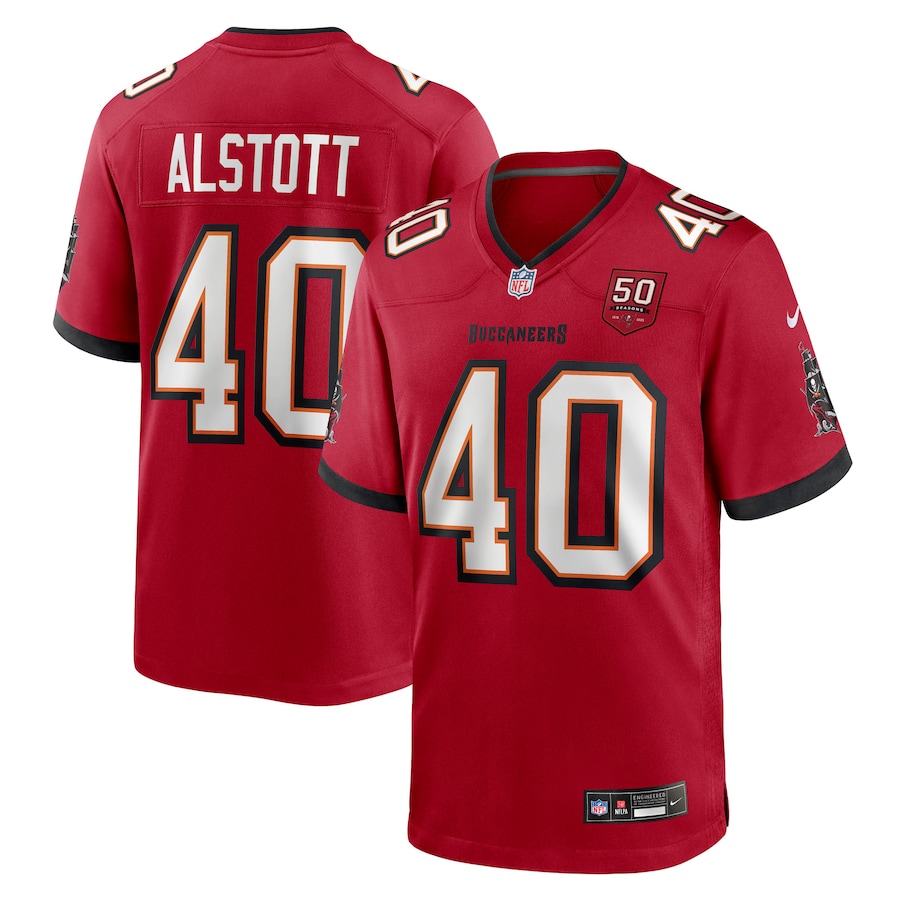 Men's Tampa Bay Buccaneers Mike Alstott Nike Red 50th Anniversary Game Jersey - Ujersey NFL Shop