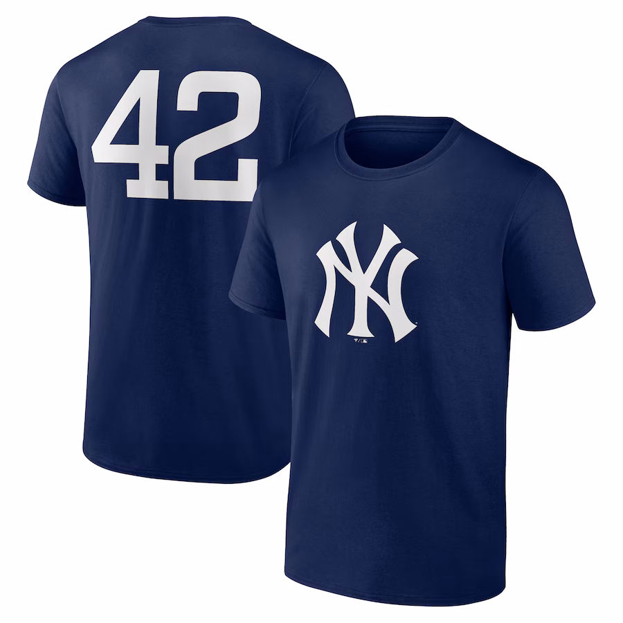 Men's New York Yankees Navy Jackie Robinson Day Name & Number T-Shirt - Ujersey