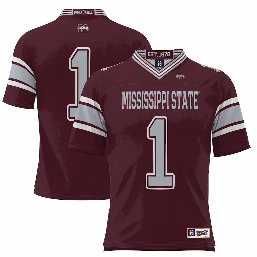 #1 Mississippi State Bulldogs GameDay Greats Football Jersey - Maroon - Ujersey