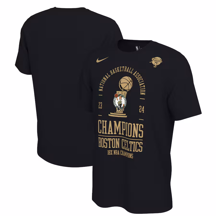 Men's Boston Celtics Nike Black 18-Time NBA Finals Champions Locker Room T-Shirt - Ujersey