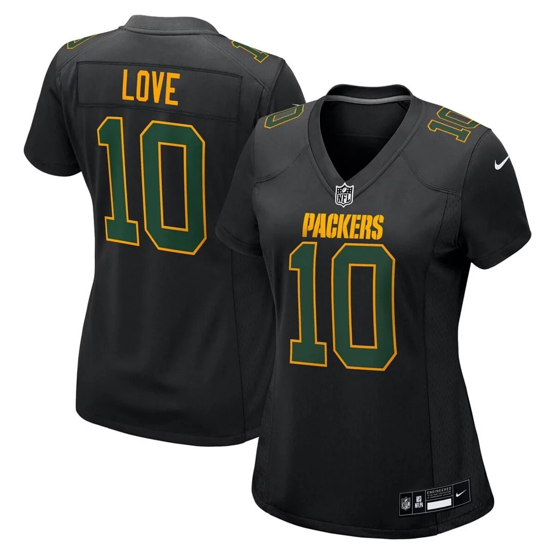 Women's Green Bay Packers Jordan Love Nike Black Fashion Game Jersey - Ujersey NFL Shop