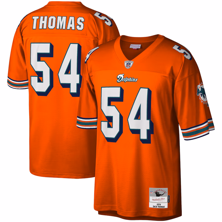 Men's Miami Dolphins Zach Thomas Mitchell & Ness Orange Legacy Replica Jersey - Ujersey NFL Shop