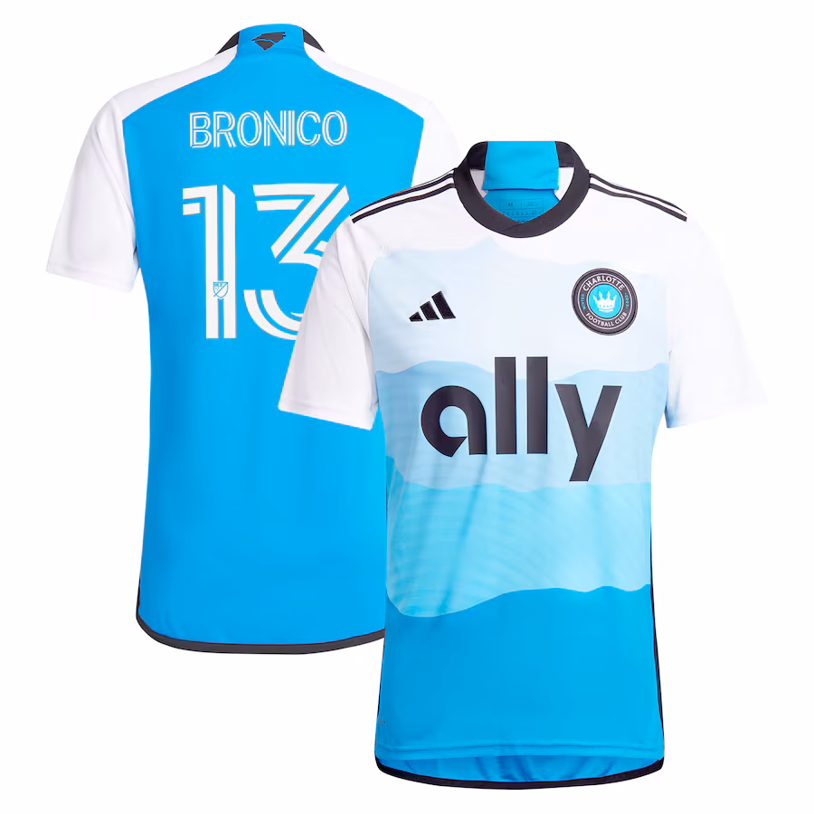 Men's Charlotte FC Brandt Bronico adidas Blue 2024 The Carolina Kit: Explore Replica Player Jersey - Ujersey NFL Shop
