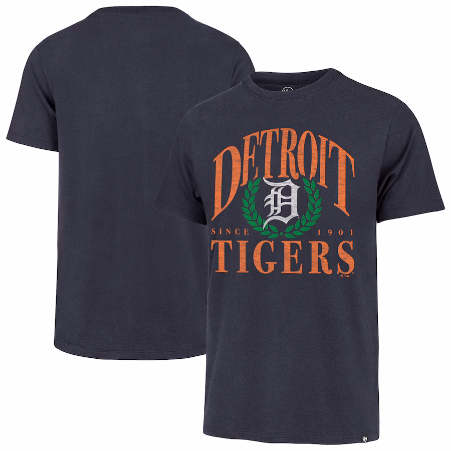 Men's Detroit Tigers '47 Navy Pitchout Franklin T-Shirt - Ujersey