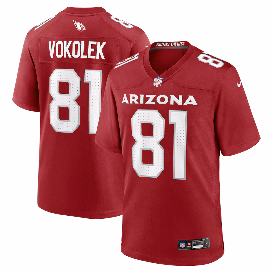 Men's Arizona Cardinals Travis Vokolek Nike Cardinal Team Game Jersey - Ujersey
