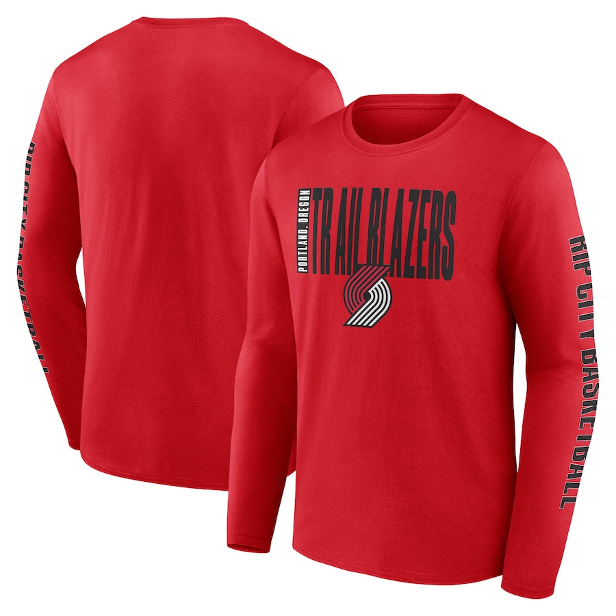 Men's Portland Trail Blazers Red Vision Long Sleeve T-Shirt - Ujersey NFL Shop