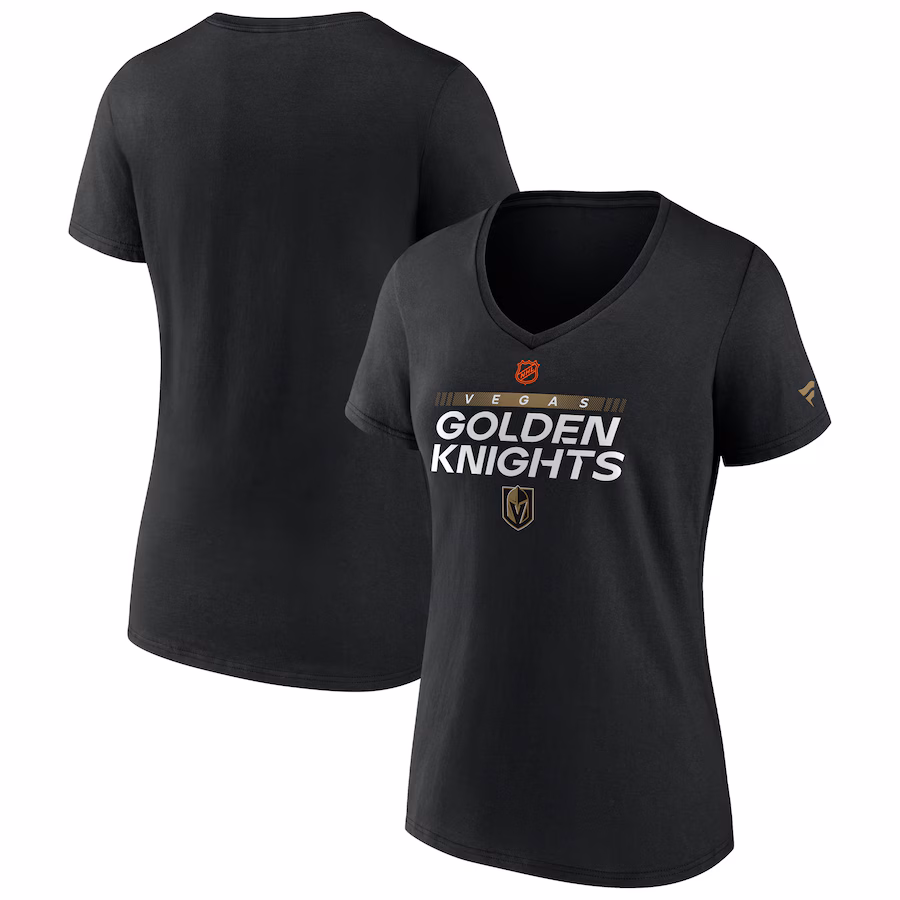 Women's Vegas Golden Knights Fanatics Black Confidential Program V-Neck T-Shirt - Ujersey NFL Shop