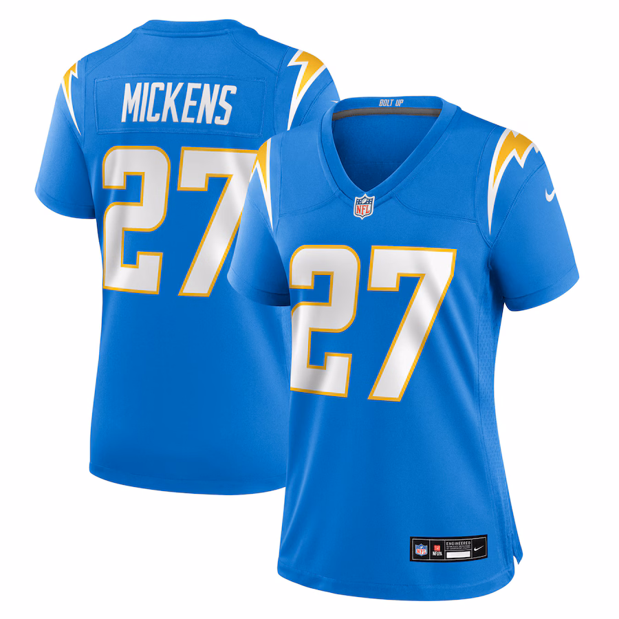 Women's Los Angeles Chargers R.J. Mickens Nike Powder Blue Team Game Jersey - Ujersey NFL Shop
