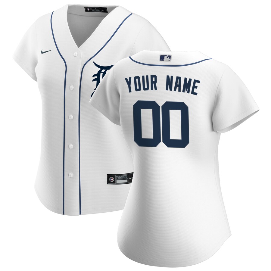 Women's Detroit Tigers Nike White Home Replica Custom Jersey - Ujersey NFL Shop