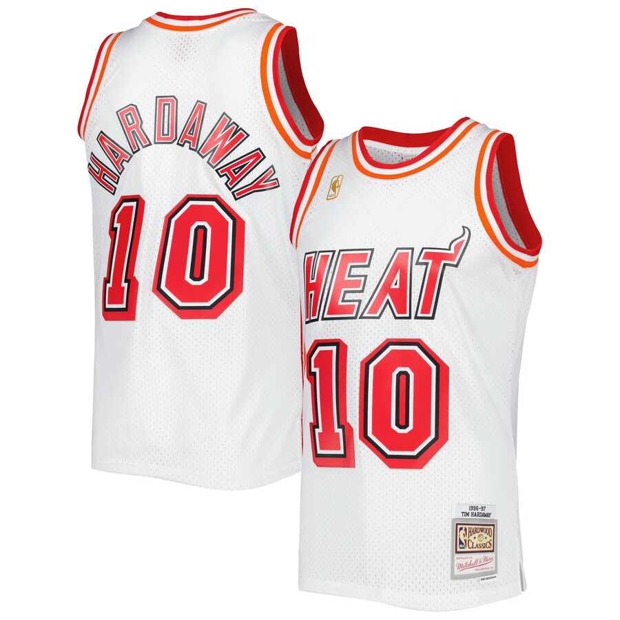 Men's Miami Heat Tim Hardaway Mitchell & Ness White Hardwood Classics Swingman Jersey - Ujersey NFL Shop