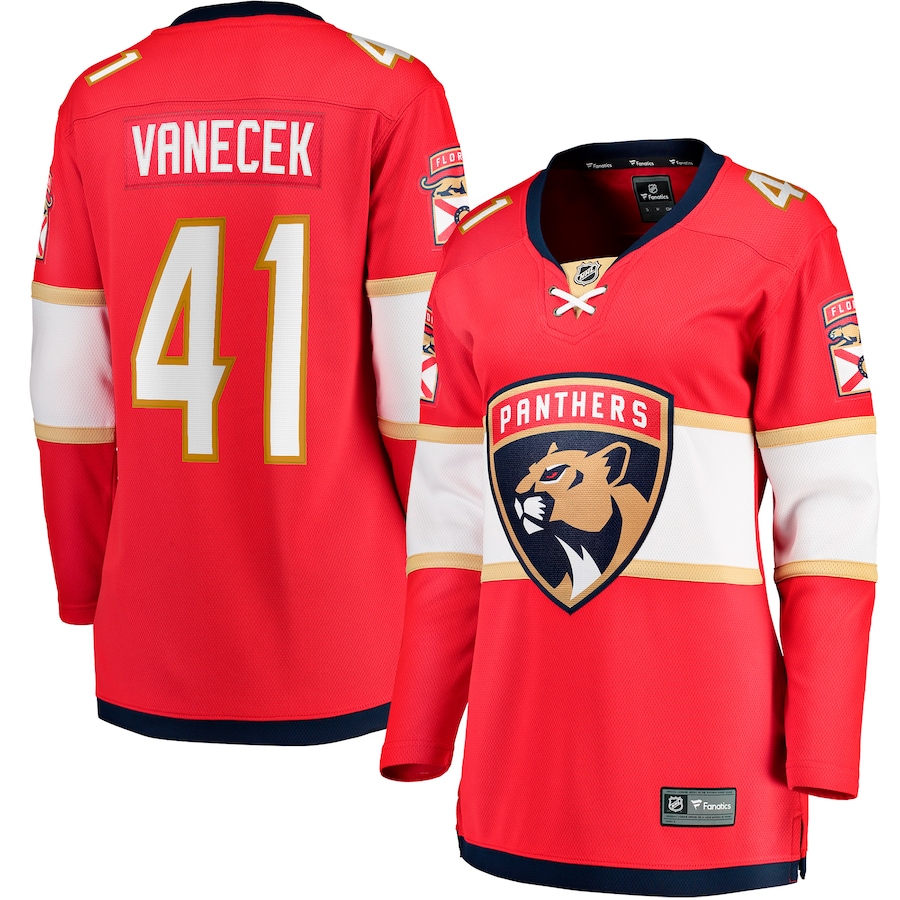 Women's Florida Panthers Vitek Vanecek Fanatics Red Home Breakaway Player Jersey - Ujersey NFL Shop