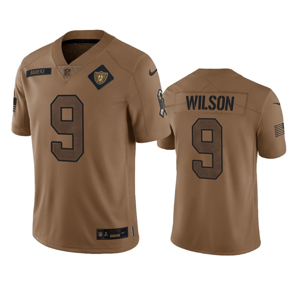Men's Las Vegas Raiders #9 Tyree Wilson 2023 Brown Salute To Service Limited Football Stitched Jersey - Ujersey NFL Shop