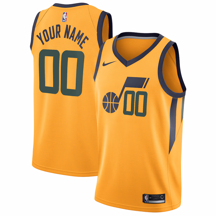 Men's Utah Jazz Nike Gold Swingman Custom Jersey - Statement Edition - Ujersey NFL Shop