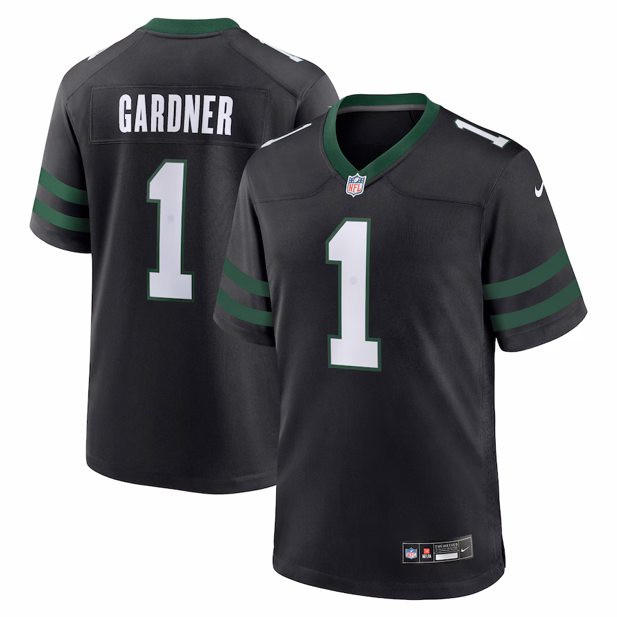 Men's New York Jets Ahmad Sauce Gardner Nike Legacy Black Alternate Game Jersey - Ujersey NFL Shop