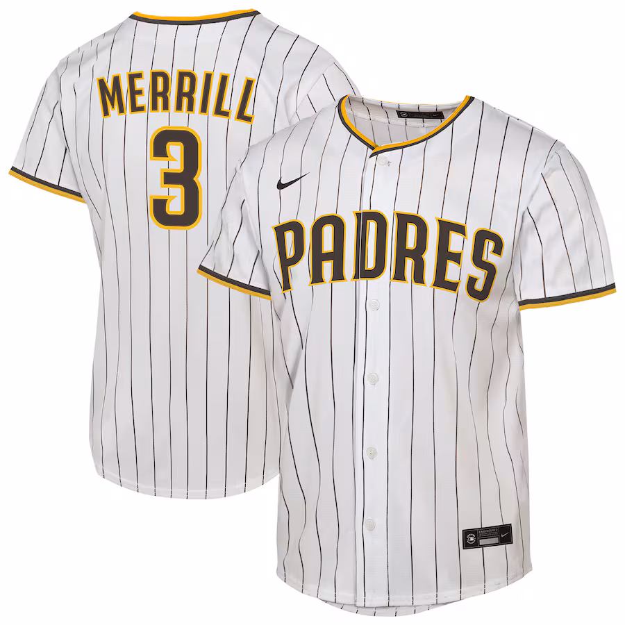 Youth San Diego Padres Jackson Merrill Nike White Home Replica Jersey - Ujersey