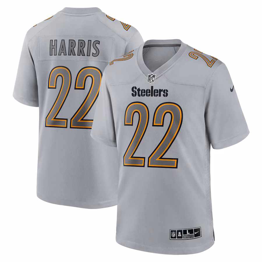 Men's Pittsburgh Steelers Najee Harris Nike Gray Atmosphere Fashion Game Jersey - Ujersey NFL Shop