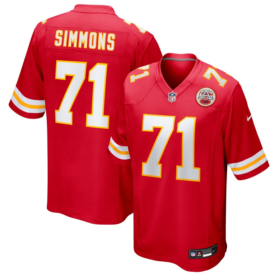 Men's Kansas City Chiefs Josh Simmons Nike Red Team Game Jersey - Ujersey NFL Shop