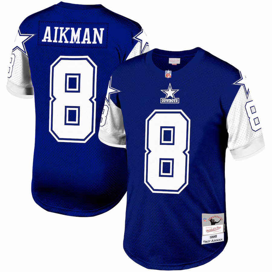 Men's Dallas Cowboys Troy Aikman Mitchell & Ness Navy Legacy Replica Jersey - Ujersey NFL Shop