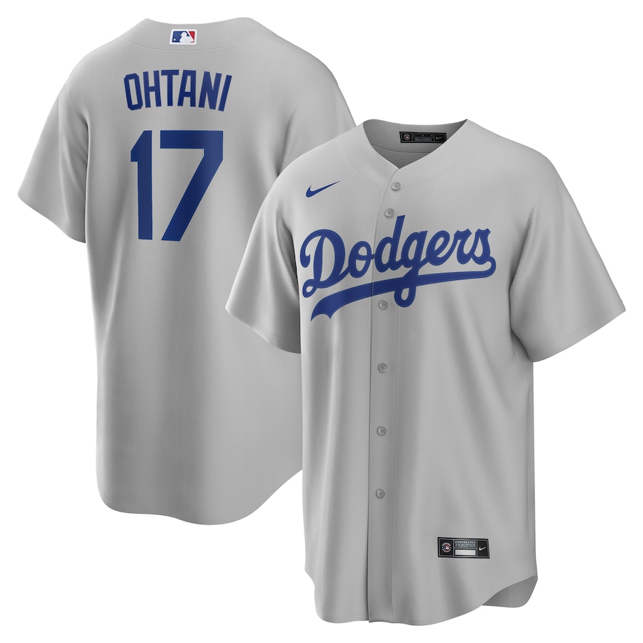 Men's Los Angeles Dodgers Shohei Ohtani Nike Gray Alternate Road Replica Jersey - Ujersey