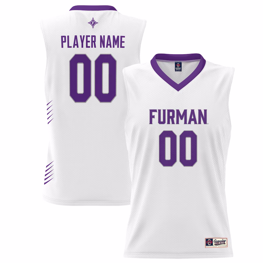 Furman Paladins GameDay Greats Unisex NIL Pick-A-Player Lightweight Men's Basketball Jersey - White - Ujersey