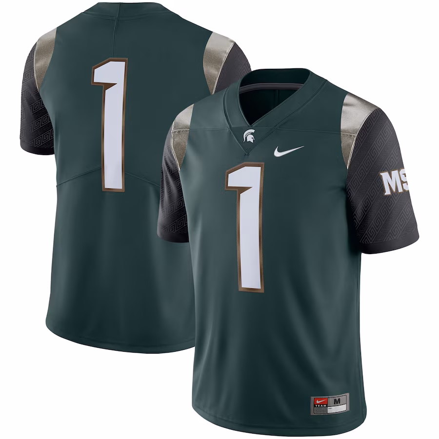 Men's Nike #1 Green Michigan State Spartans Alternate Limited Jersey - Ujersey NFL Shop