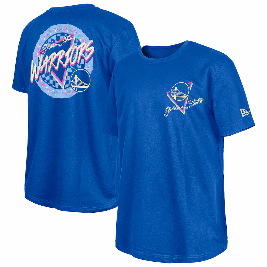Golden State Warriors  New Era Blue Glow-in-the-Dark T-Shirt - Ujersey