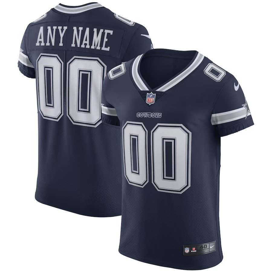 Men's Dallas Cowboys Nike Navy Vapor Elite Custom Jersey - Ujersey NFL Shop