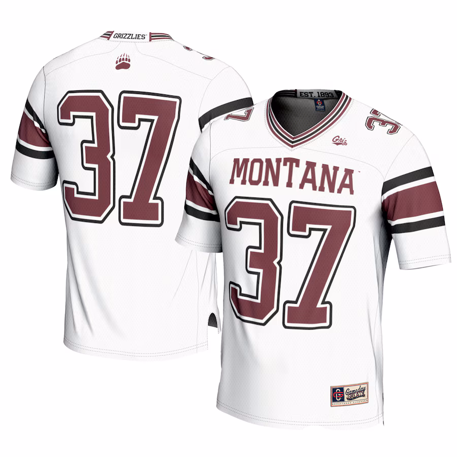 Youth GameDay Greats #37 White Montana Grizzlies Football Jersey - Ujersey