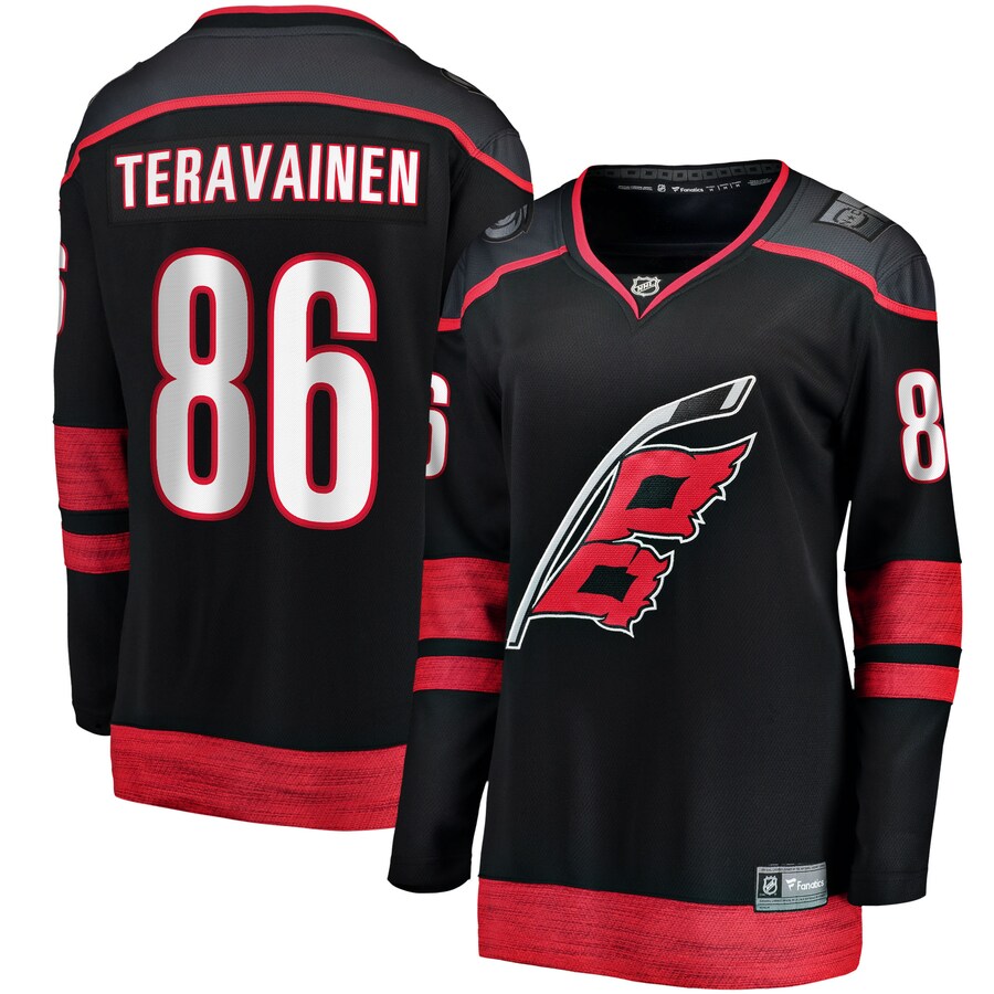Women's Carolina Hurricanes Teuvo Teravainen Fanatics Branded Black Home Breakaway Player Jersey - Ujersey NFL Shop