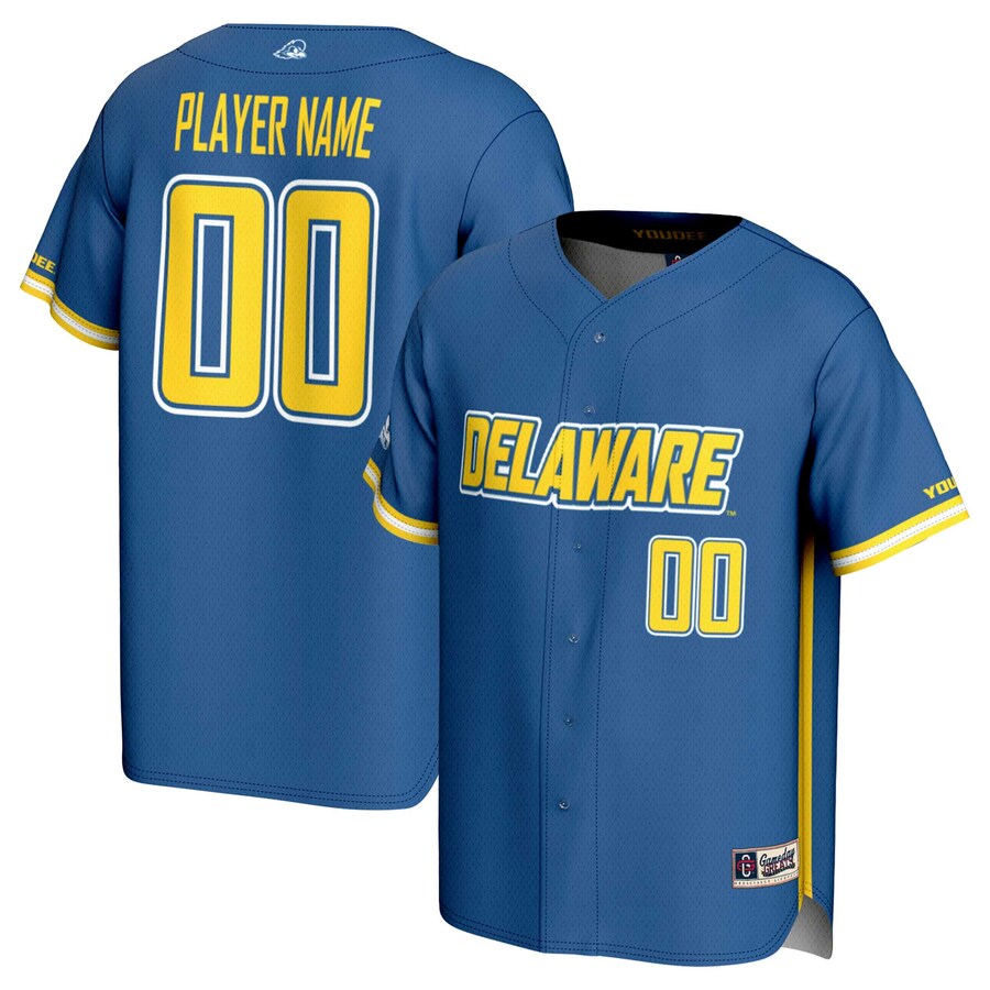 Delaware Fightin' Blue Hens GameDay Greats Youth NIL Pick-A-Player Baseball Lightweight Jersey - Royal - Ujersey