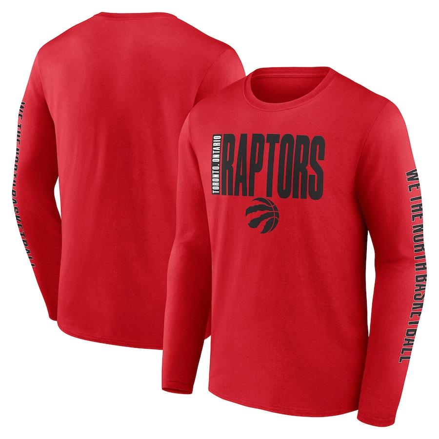 Men's Toronto Raptors Red Vision Long Sleeve T-Shirt - Ujersey NFL Shop