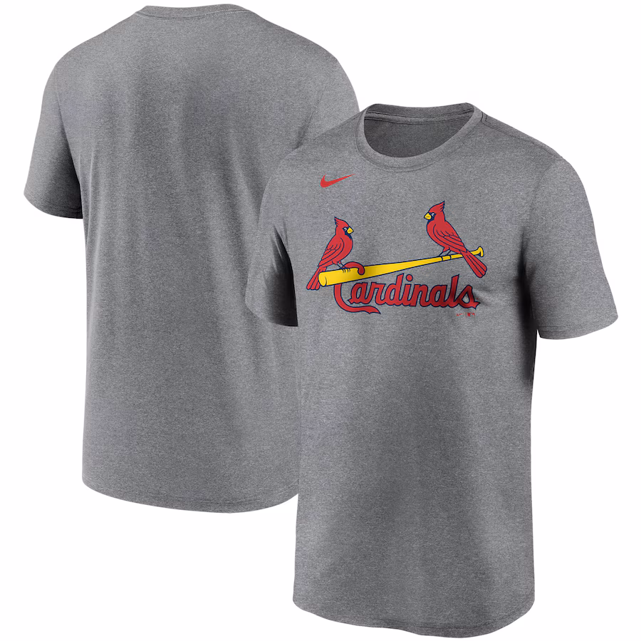 Men's St. Louis Cardinals Nike Gray Wordmark Legend Performance T-Shirt - Ujersey