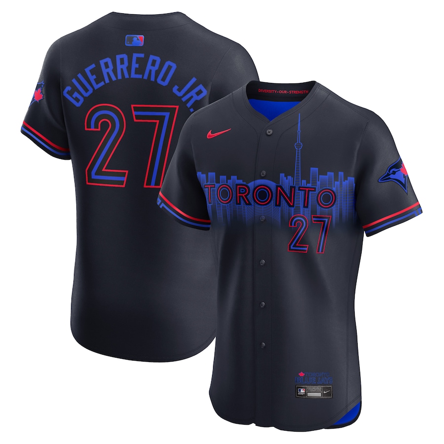 Men's Toronto Blue Jays Vladimir Guerrero Jr. Nike Navy 2024 City Connect Elite Player Jersey - Ujersey NFL Shop