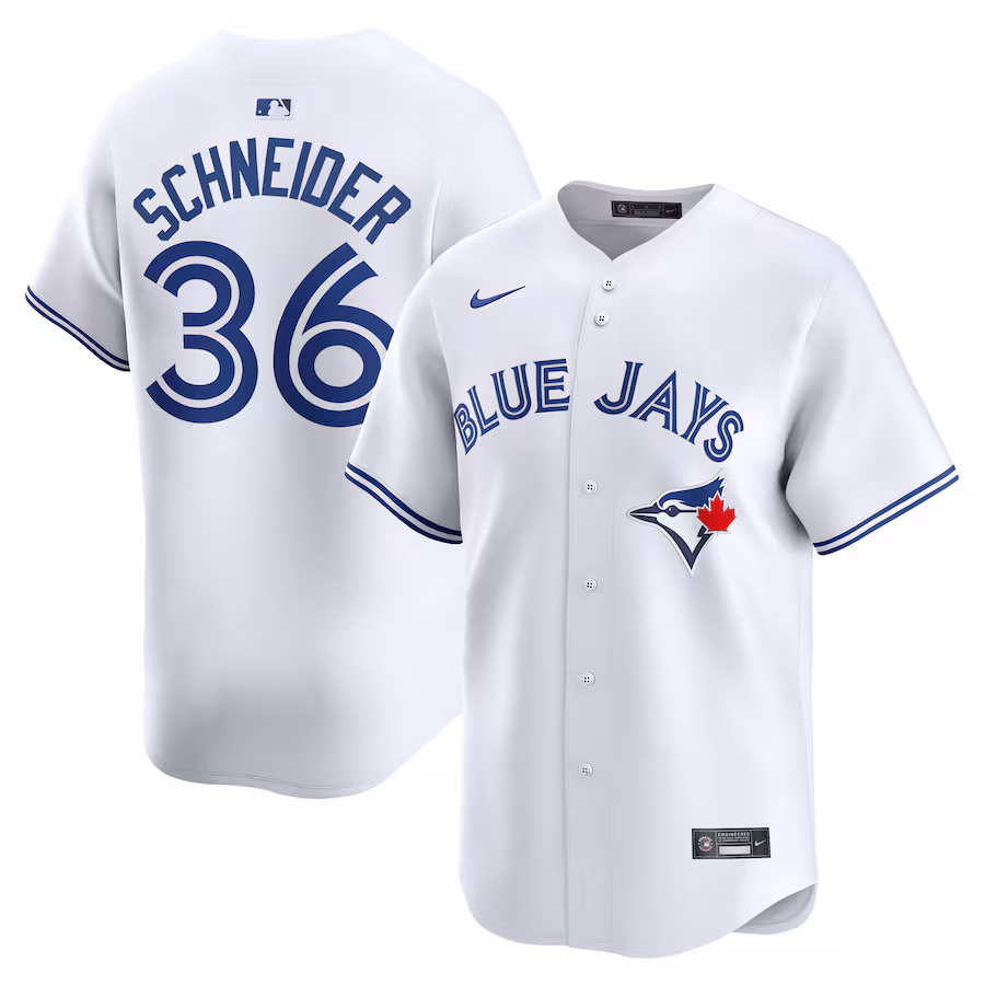 Men's Toronto Blue Jays Davis Schneider Nike White Home Limited Player Jersey - Ujersey