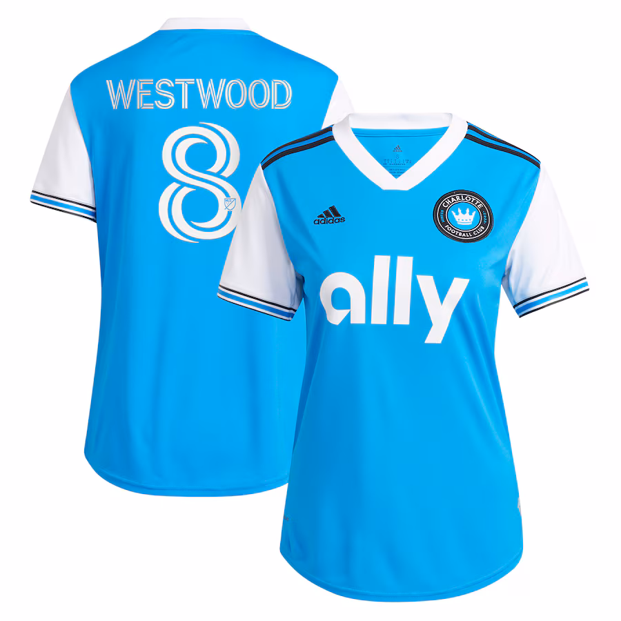 Women's Charlotte FC Ashley Westwood adidas Blue 2023 Newly Minted Replica Player Jersey - Ujersey NFL Shop