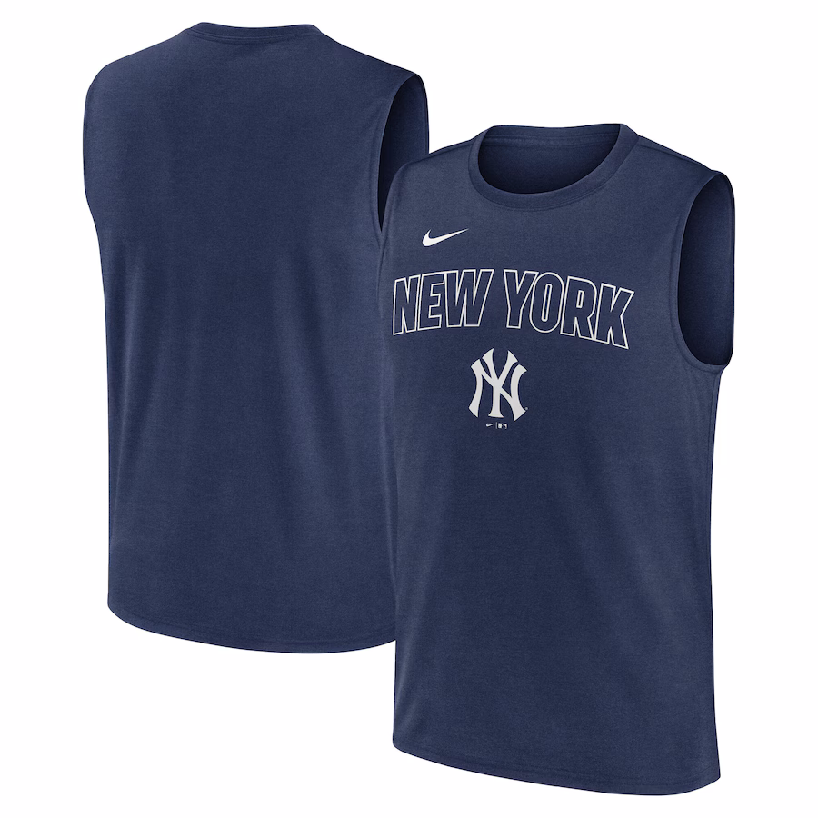 Men's New York Yankees Nike Navy Knockout Performance Muscle Tank Top - Ujersey