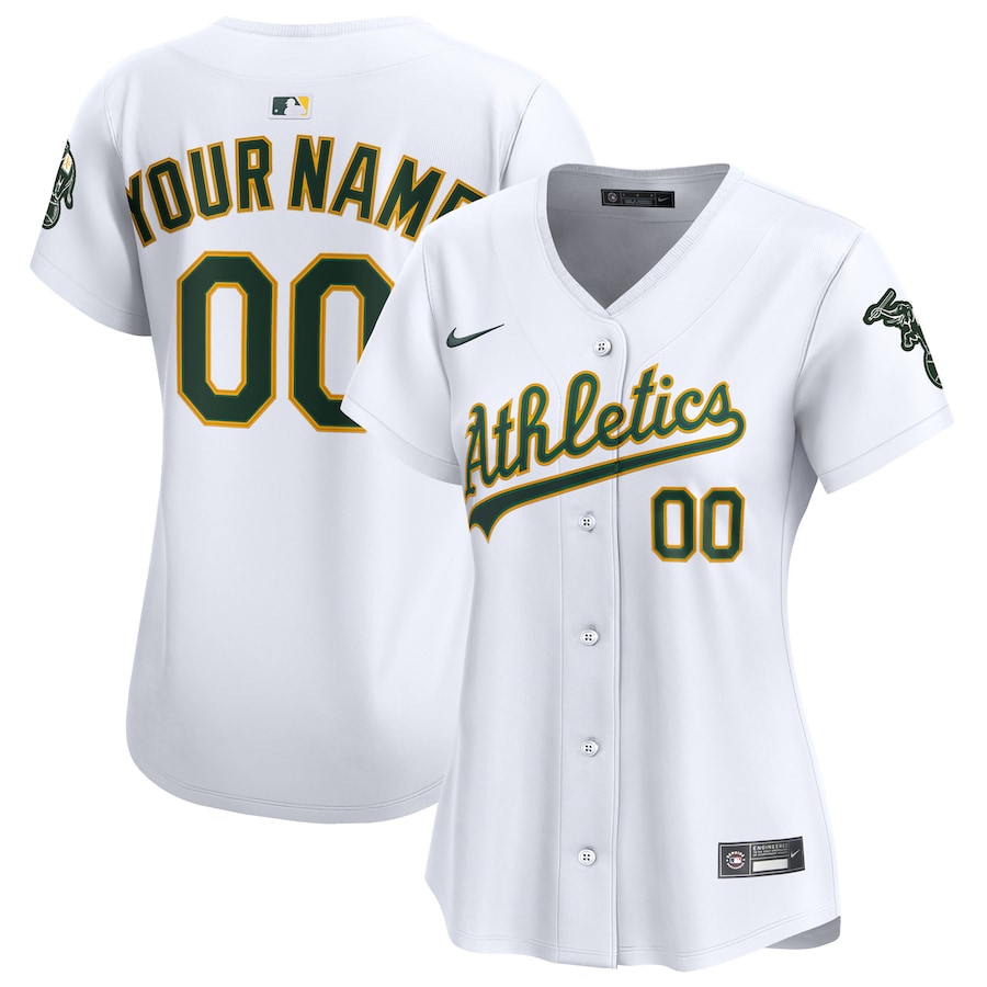 Women's Athletics Nike White Home Limited Custom Jersey - Ujersey