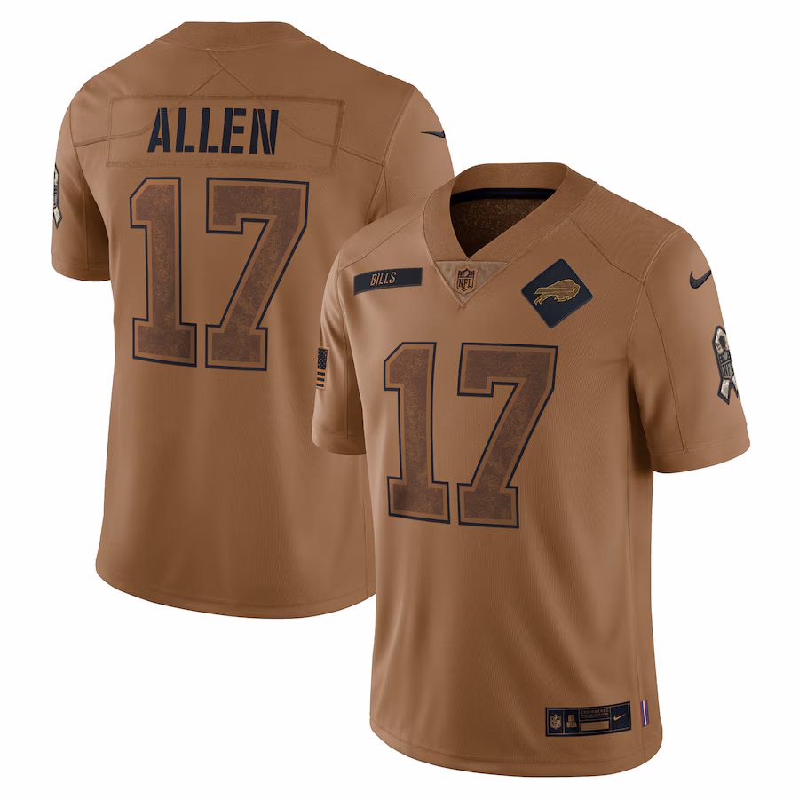 Men's Buffalo Bills Josh Allen Nike Brown 2023 Salute To Service Limited Jersey - Ujersey NFL Shop