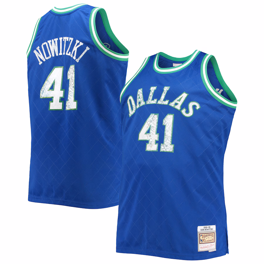 Men's Dallas Mavericks Dirk Nowitzki Mitchell & Ness Blue Big & Tall 1998/99 NBA 75th Anniversary Diamond Swingman Jersey - Ujersey NFL Shop