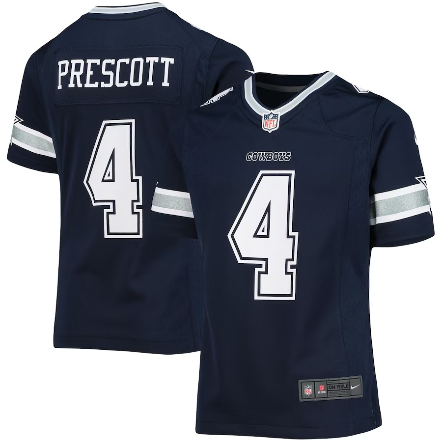 Girls Youth Dallas Cowboys Dak Prescott Nike Navy Team Game Jersey - Ujersey NFL Shop