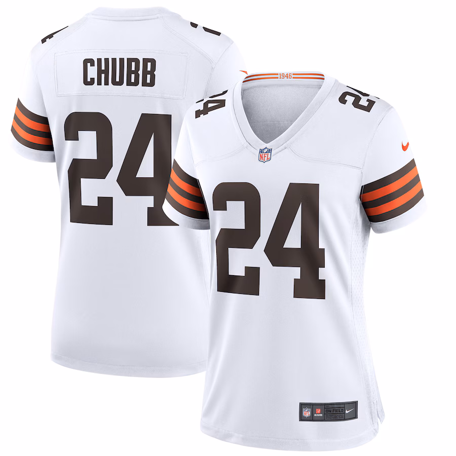 Women's Cleveland Browns Nick Chubb Nike White Game Jersey - Ujersey NFL Shop