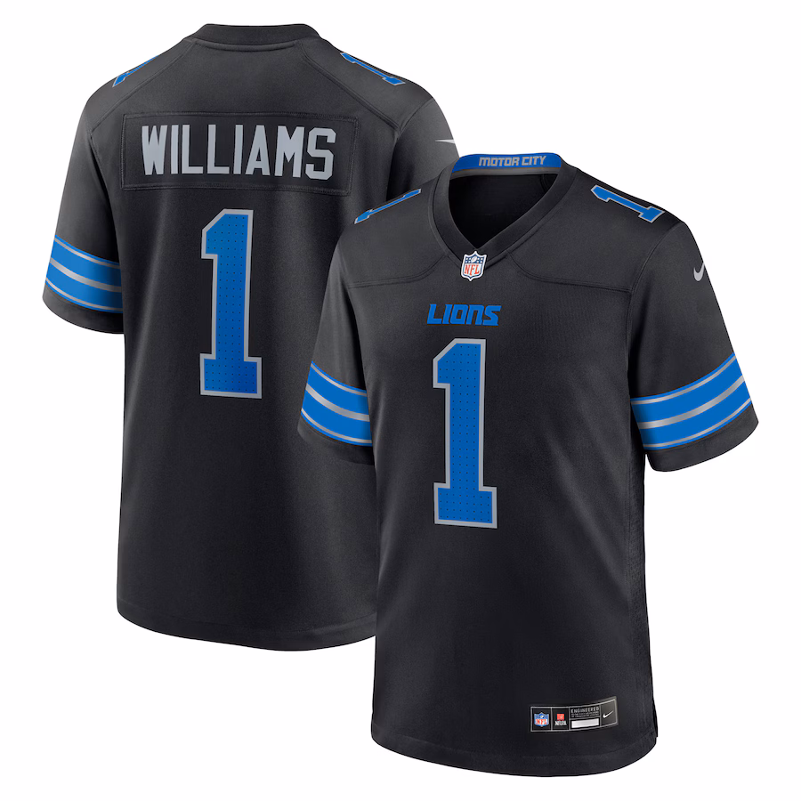 Men's Detroit Lions Jameson Williams Nike Black 2nd Alternate Game Player Jersey - Ujersey NFL Shop