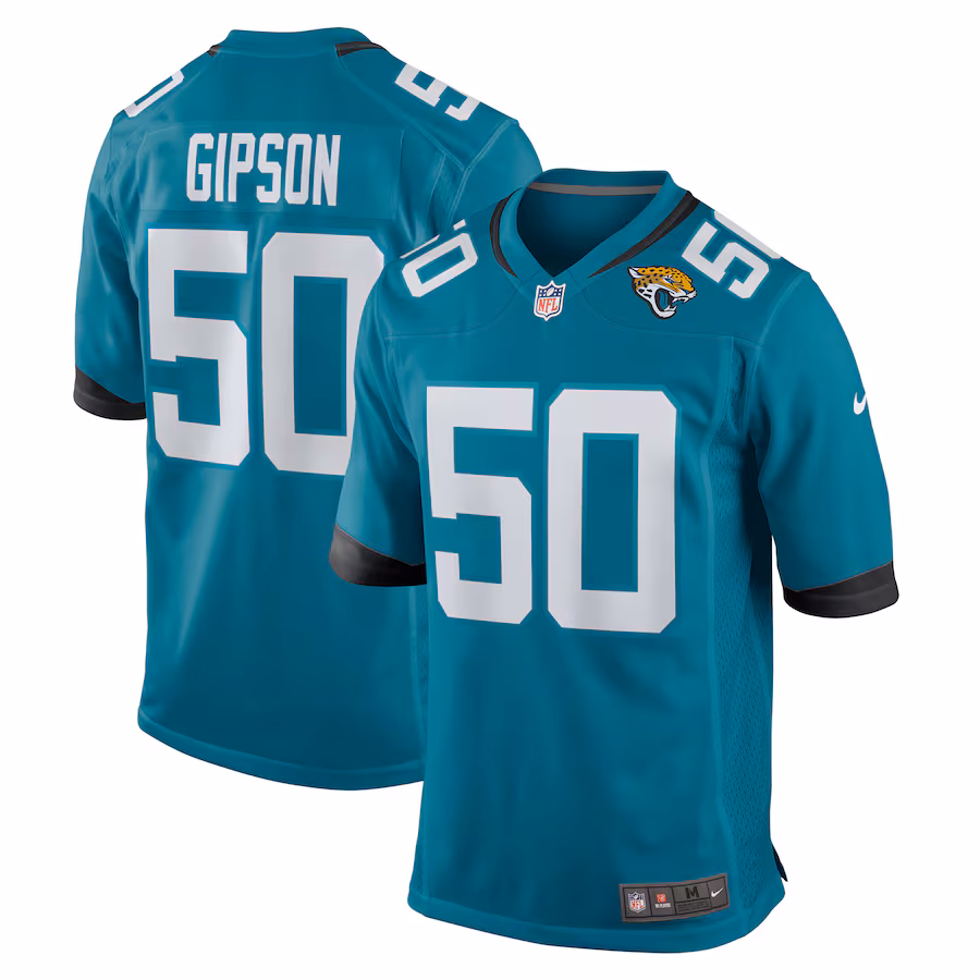 Men's Jacksonville Jaguars Trevis Gipson Nike  Teal Team Game Jersey - Ujersey NFL Shop